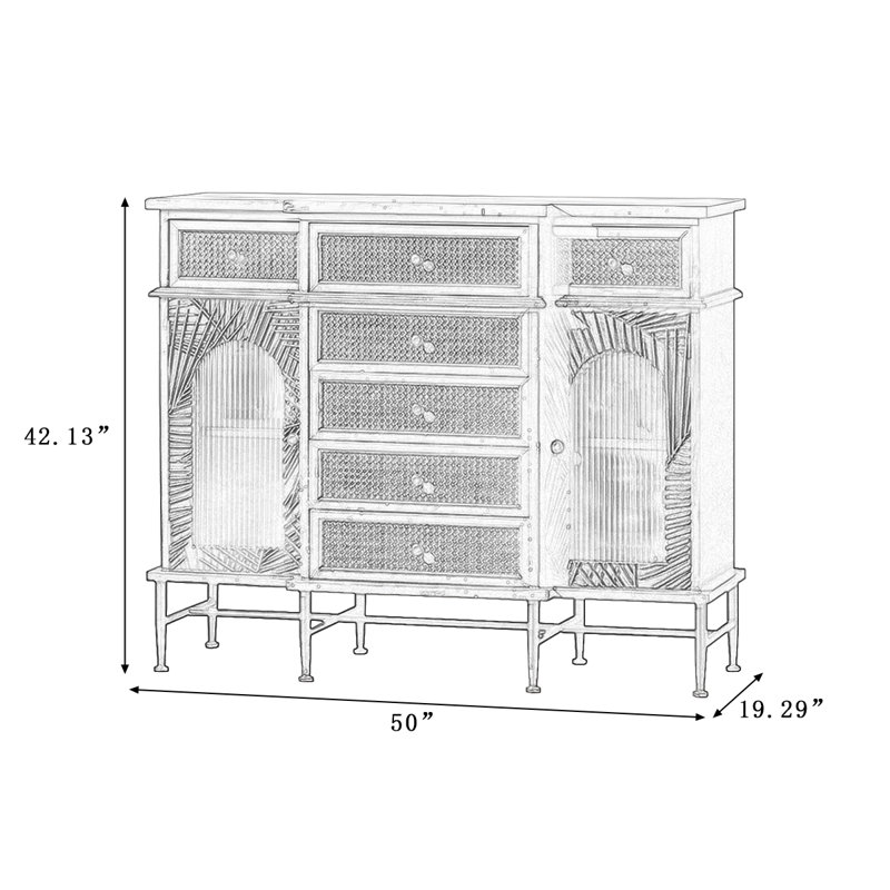 Buffet rétro en bois massif noir