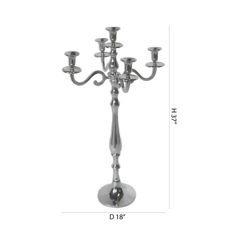 5 Head Chrome Aluminum Candle Stand