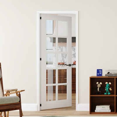 Intérieur Porte en verre transparent à 10 panneaux avec porte à garde-manger avec panneau à noyau solide et bande à assemblage rapide