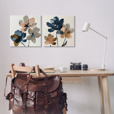 Ensemble de 2 reproductions d'art sur toile, "Earthen Blossom Petals" par Irena Orlov