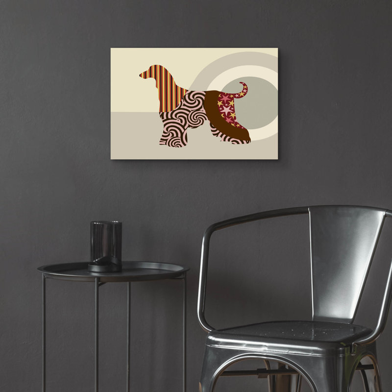 "Chien afghan" par Lanre Adefioyue, H 16 po x l 24 po x P 0,2 po