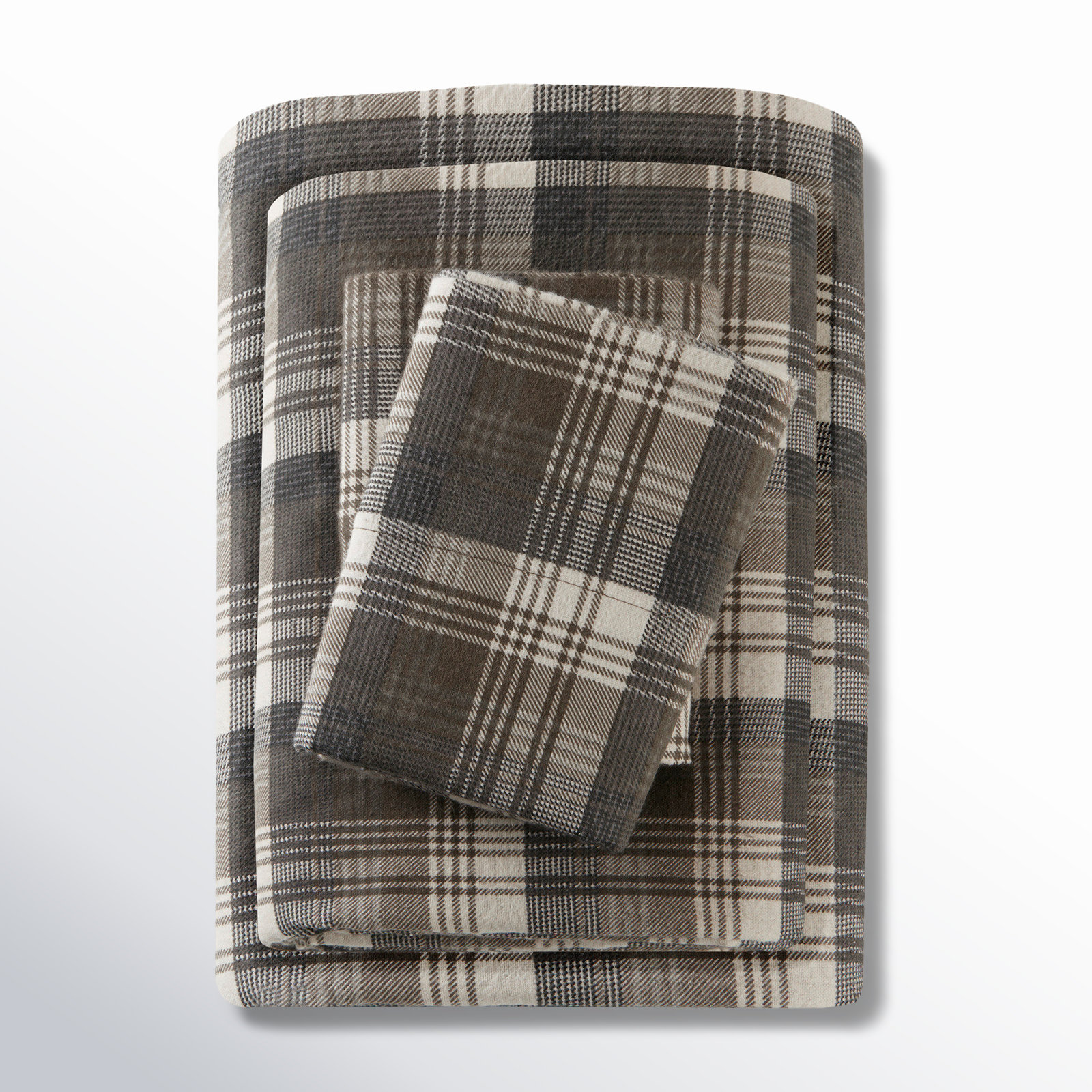 Woolrich Cotton Flannel Sheet Set, Queen Sheet Set with 2 Pillowcases, Gray Reindeer