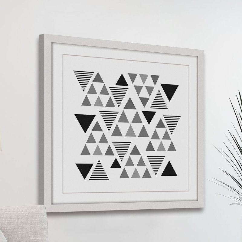 Cadre photo "triangulaire à pertinence" , impression sur papier, H 18 po x l 18 po x P 1,5 po, Cadre blanc