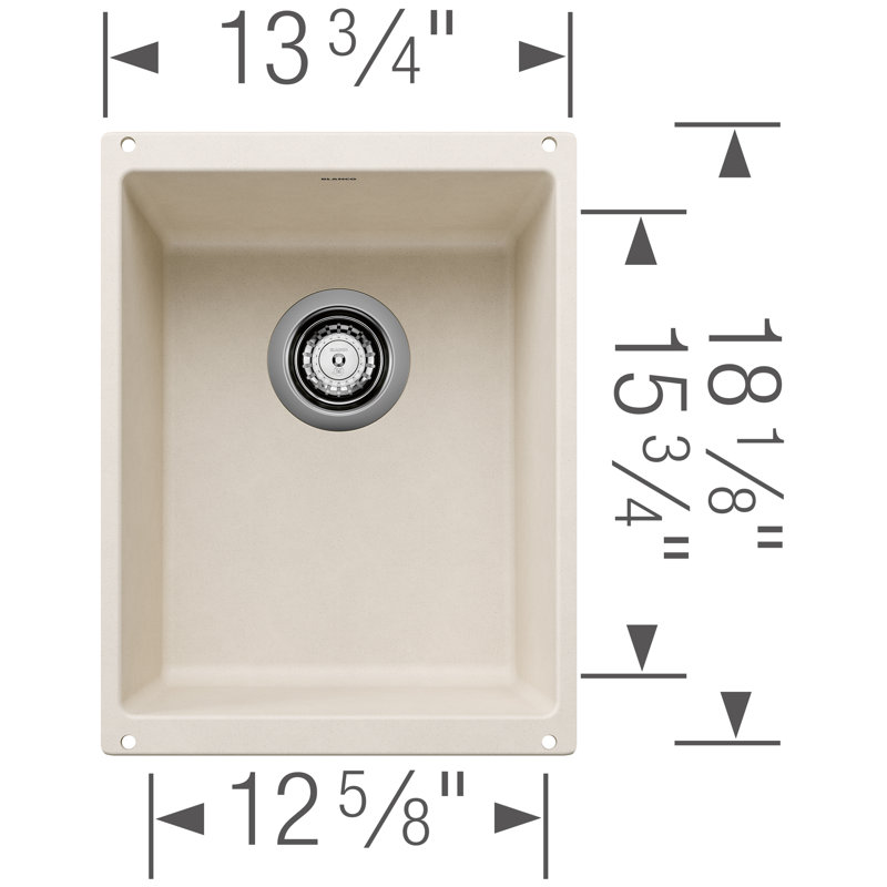 Precis SILGRANIT 13" Undermount Bar Sink, Soft White
