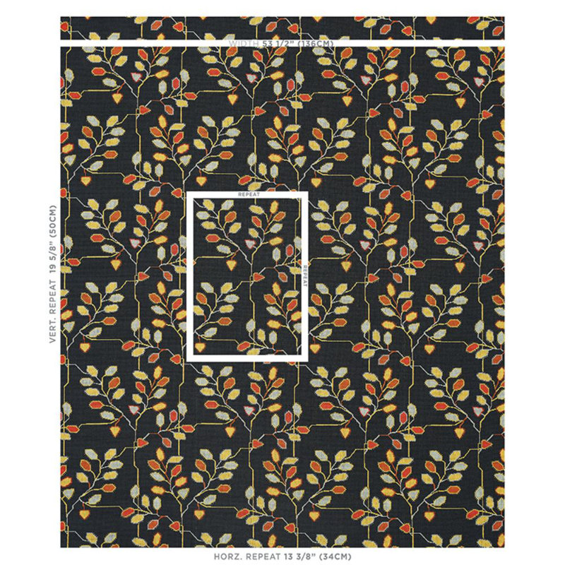 Tissu appliqué Schumacher x Neisha Crosland, Suie