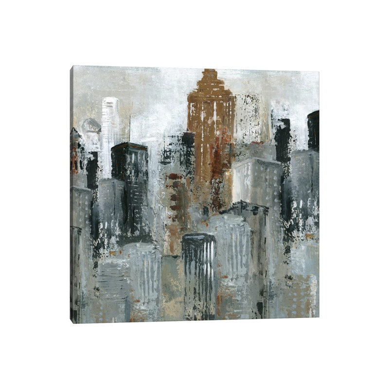 Lights Of The City II by Carol Robinson - Painting on Canvas, 30.48 cm H x 30.48 cm W, Wrapped Canvas