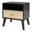 Grand cadre de lit en bois massif avec 2 tables de chevet-573699482