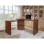 Bureau en L 90 po avec 3 tiroirs, bureau rotatif à 360 ° en bois, bureau de direction, bureau d'angle, poste de travail-987303579