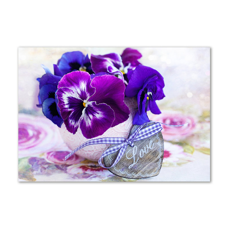Violet Pansies - Wrapped Canvas Print
