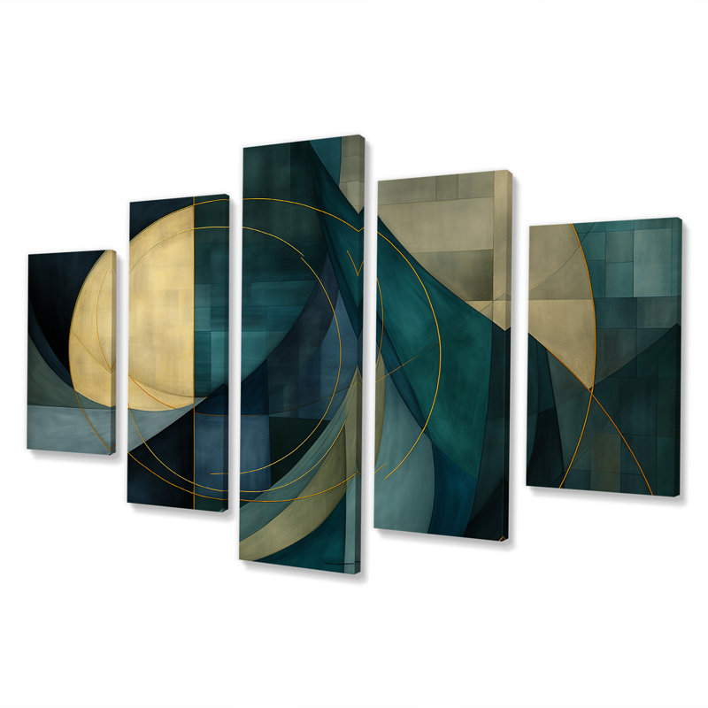 Abstract Echoes Swirls II - Abstract Collages Multipanel Wall Art for Living Room