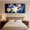 Plantes et fleurs, bouquet de fleurs sur fond foncé avec ensemble de 3 impressions murales sur toile