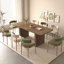 Modern Dining Table For 6-10 People, Wood Kitchen Table With Double Robust Pedestal, Wooden Dinner Table For Dining Room