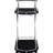2 Black And Glass Shelf Bar Cart For Contemporary Dining Room, Featuring Storage 26.5 Inches Wide Metal With Offering Smooth Movement Additional Display, 34.56 Tall