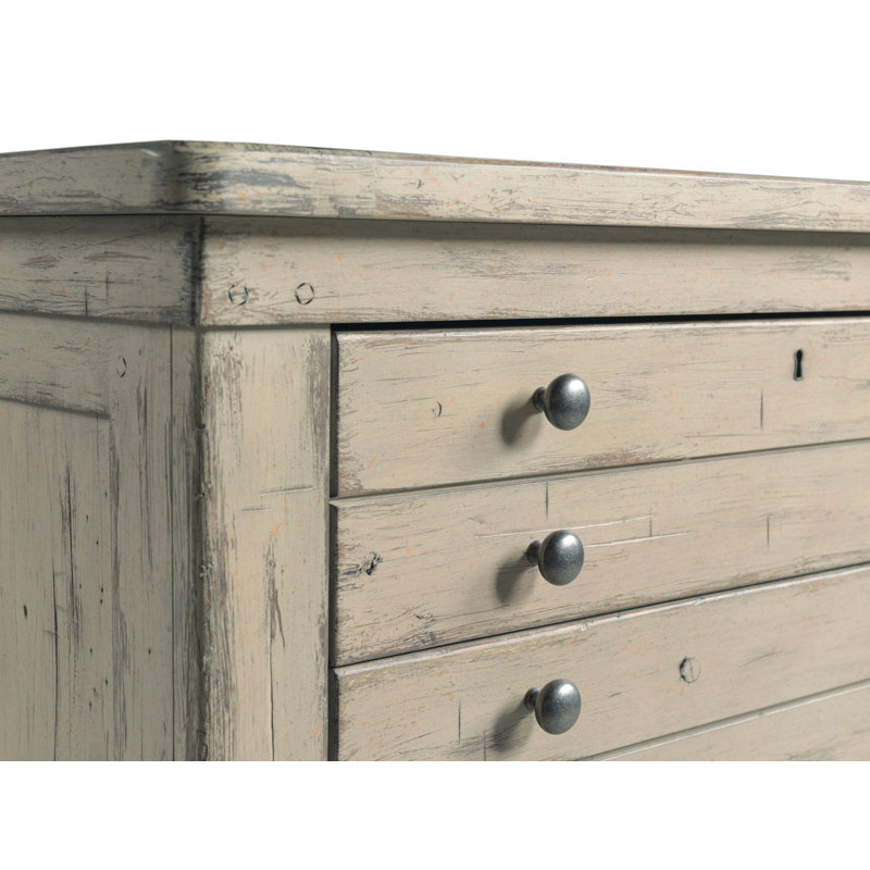 Commode anglaise à 4 tiroirs Janaisa, Ivoire
