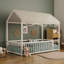 Structure de lit en métal de style Montessori, lit en forme de maison avec clôture, assemblage facile, sans lattes-133571723-133571725