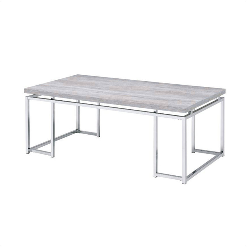 Table basse rectangulaire avec base en métal