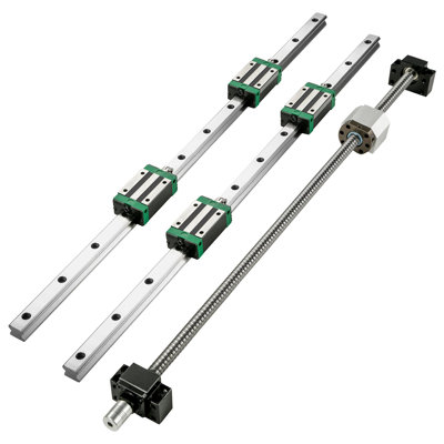 Rail de guidage linéaire, rail de glissière linéaire 2 PCS HGR20-1000mm + 1 vis à billes RM1605-1000mm avec kit BF12 / BK12, couplage, ensemble de rail de guidage linéaire à blocs coulissants pour bricoleurs