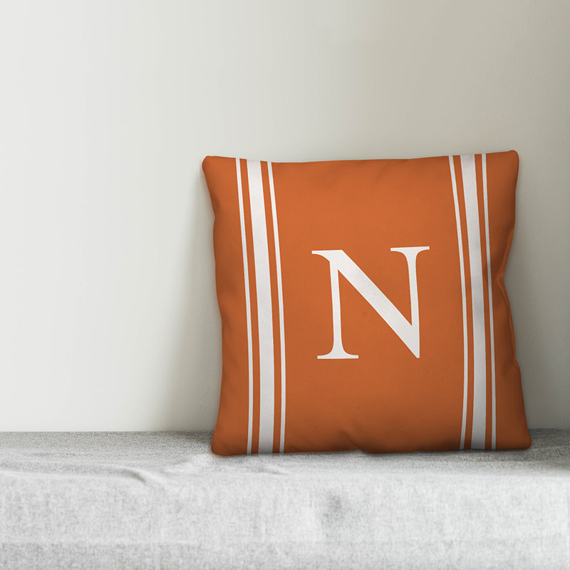 Striped Throw Pillow, N, Orange