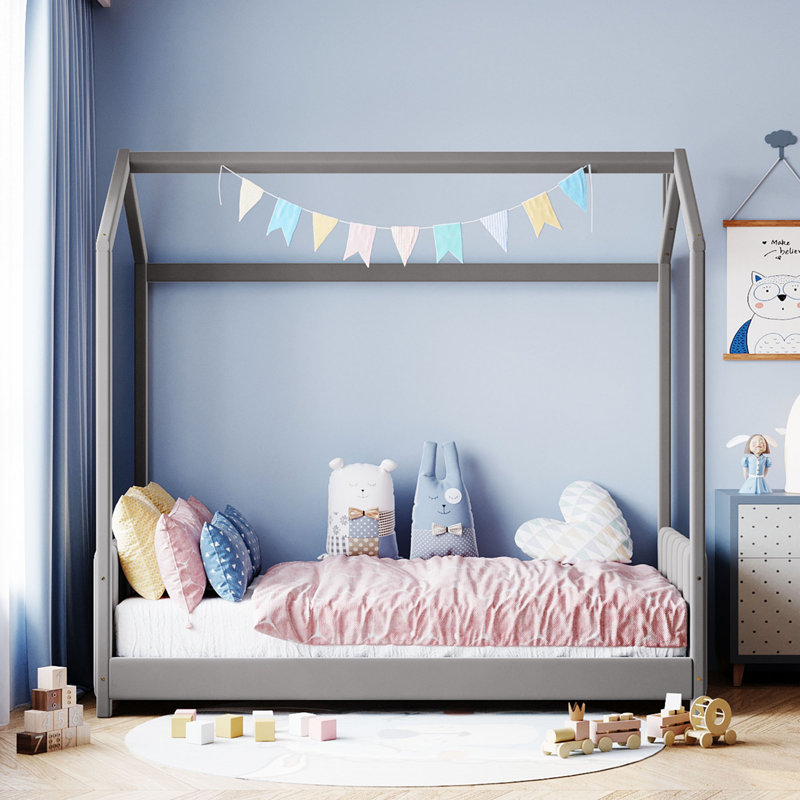 Lit en bois Velvet House (ancien SKU: LP000125AAA), gris, Twin