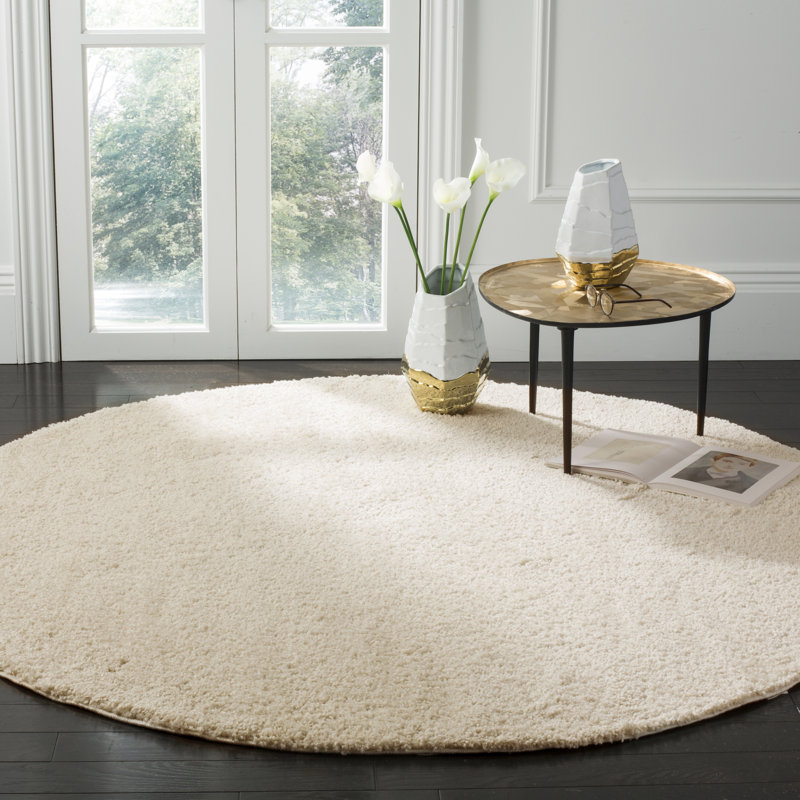Moos Shag Performance Solid Color Rug, Round 6'7"