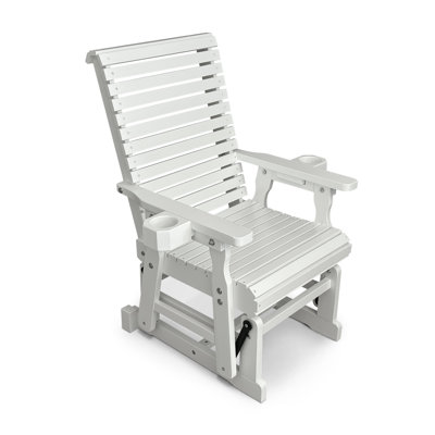 Wooden Patio Glider for One Person,Solid Fir Wood