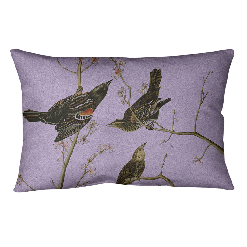 Coussin lombaire à oreilles starling, Mauve, Polyester filé