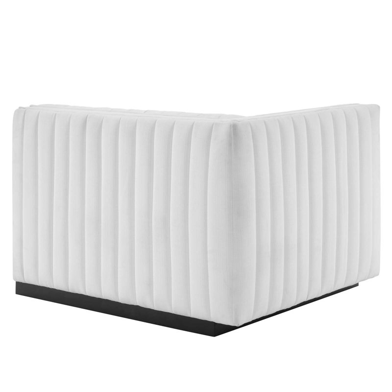 Fauteuil rembourré Conjure Channel, Mélange de polyester blanc, Noir