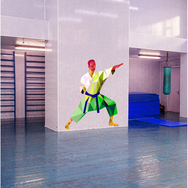 Adhésif décoratif de karaté polygonal, H 33 po x l 36 po