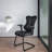 Designer Mesh Sled Base Side Reception Chair with Adjustable Arms