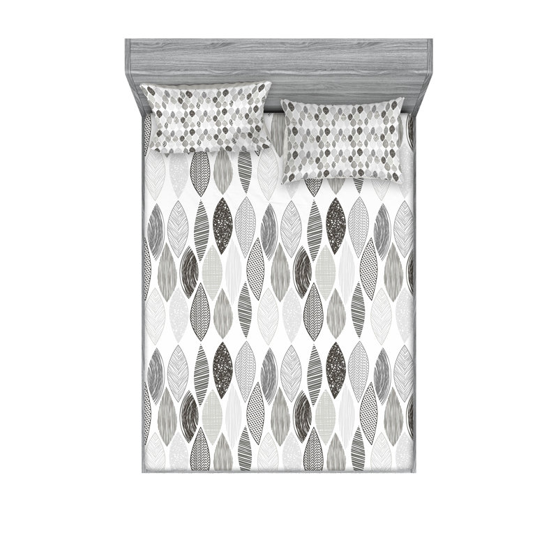 Ensemble de drap-housse et taies décoratives Ambesonne, gris anthracite / gris pâle