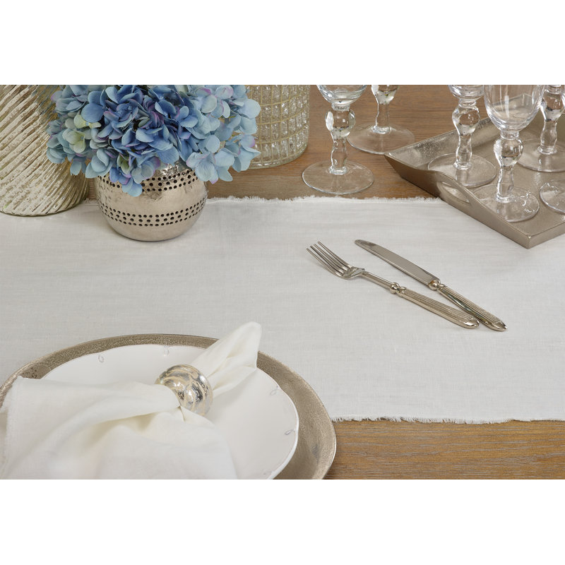 Zadia Linen Table Runner, Ivory
