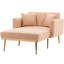 Chaise longue confortable pour regarder la télévision - Chaise de chambre élégante en chameau avec pieds en métal, revêtement en tissu, dossier réglable à 3 niveaux,-1939626573