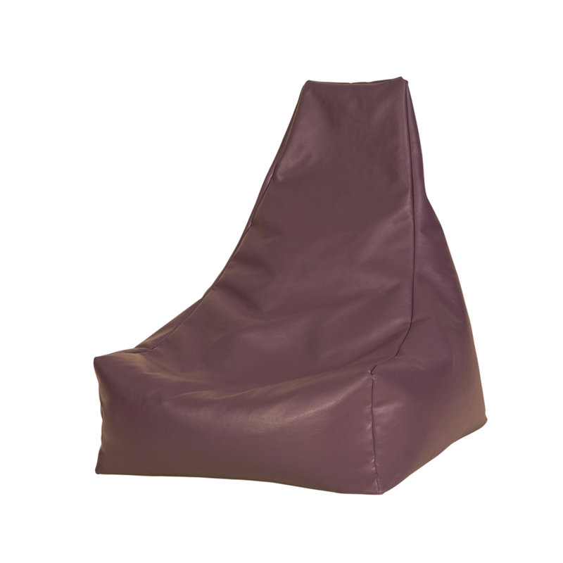 Faux Leather Refillable Bean Bag Lounger, Purple