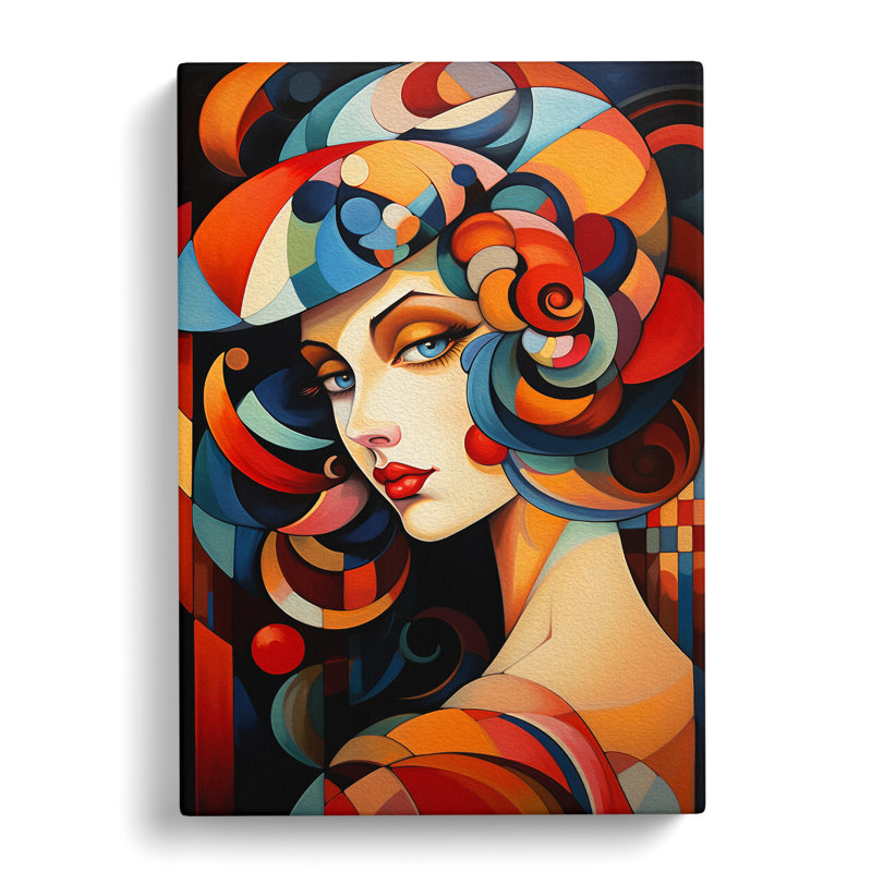 Nouveau Woman Cubism - Print, 50cm H x 35cm W x 3cm D