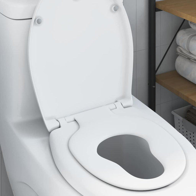 Toilet Seat Duroplast Bathroom Fixture Modern Functional Child-friendly, White