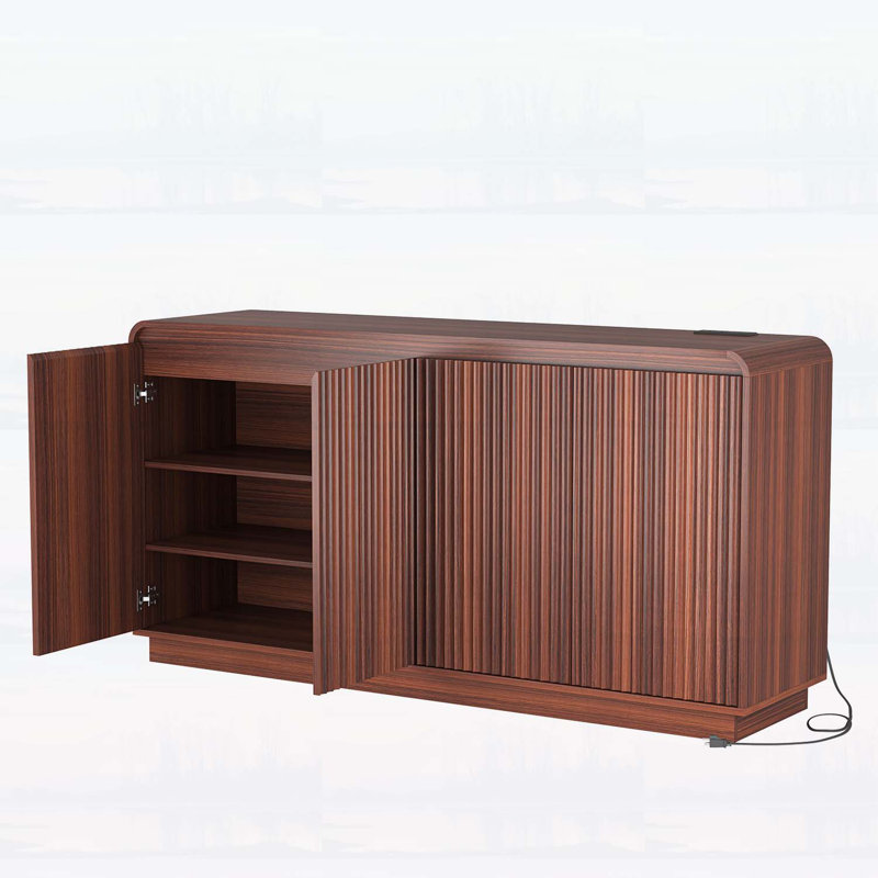 Armoire de rangement sans poignée, Noyer
