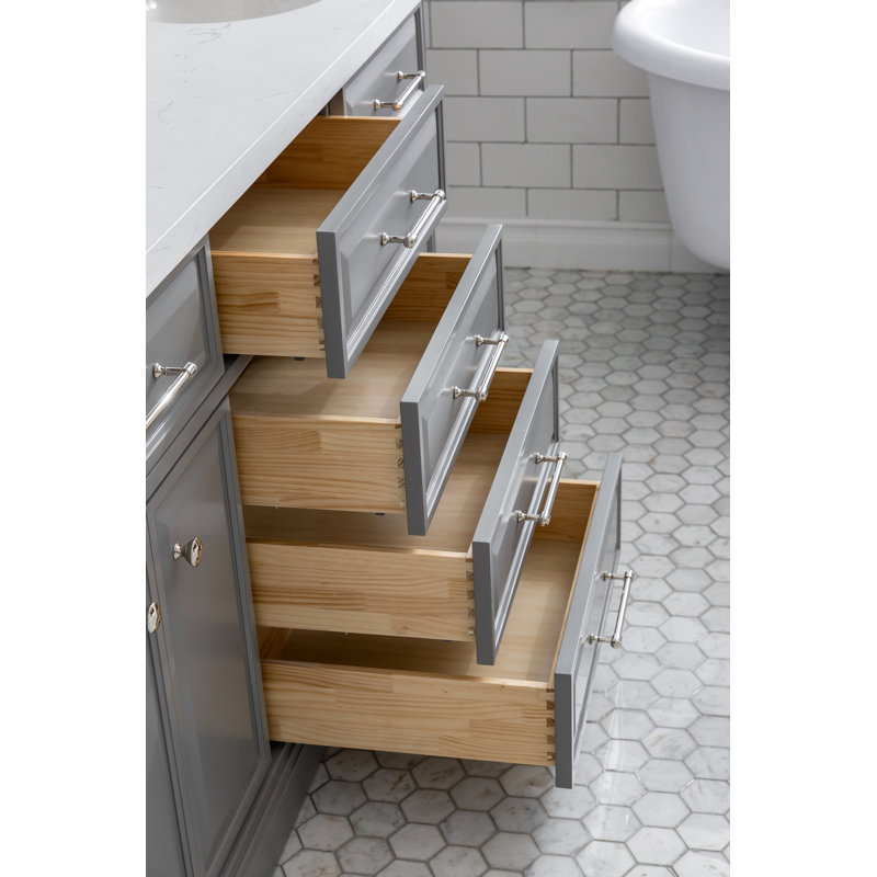 Palace 72'' W Double Vanity, Cashmere Gray, Polished Nickel