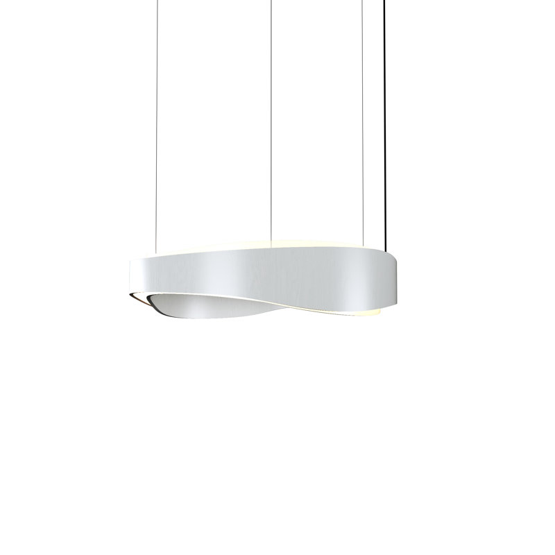 Luminaire suspendu Horizon Accord DEL, Blanc organique, H 8,07 po x l 31,5 po x P 31,5 po