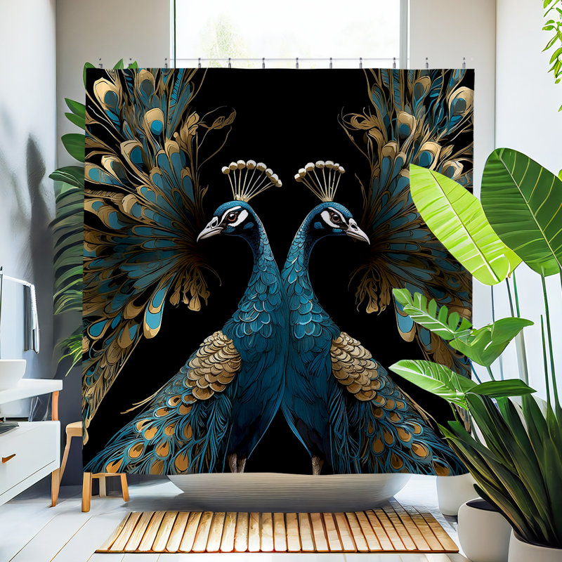 Yang Peacock Shower Curtain