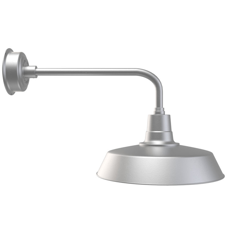 Luminaire de grange d'extérieur Haleigh, Argent galvanisé, H 16,5 po x l 18 po x P 35,25 po