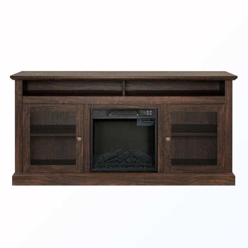 Meuble télé avec armoire et foyer