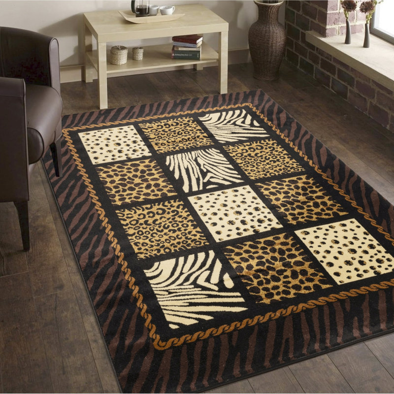 7 pi 10 po Tapis à motif animal X X 3