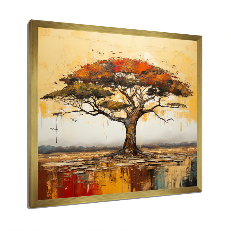 Arbre sauvage d'Afrique, art mural 2, Or, H 16 po x l 16 po