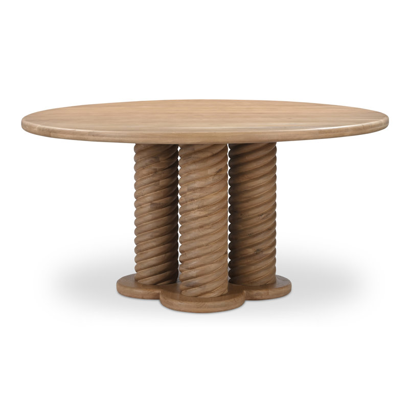 Treccia Round Solid Oak Dining Table