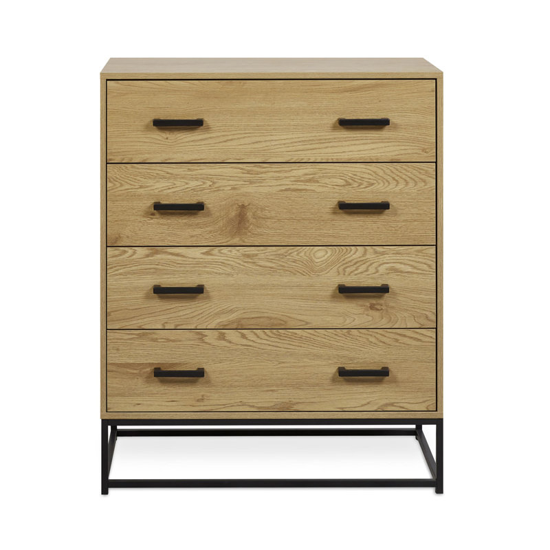 Light Oak Effect 4 Drawer Chest