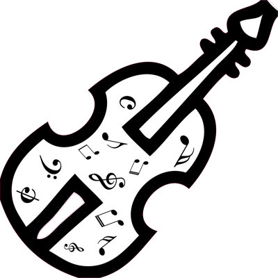 Décalcomanie murale violin avec musique notes