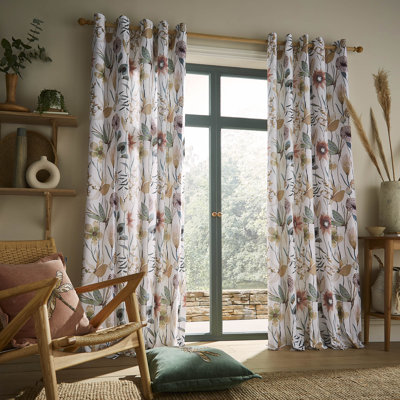 Oceania Sandstone Eyelet Room Darkening Curtains