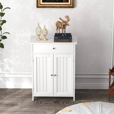 Bathroom Floor Cabinet Freestanding Storage Organizer With 2 Doors Storage Cabinet