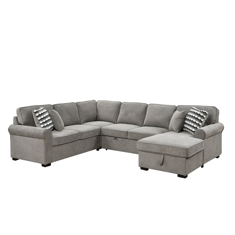 Canapé modulaire Jayly, Polyester gris clair