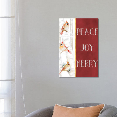 Peace Joy Merry by Janice Gaynor - Wrapped Canvas Print